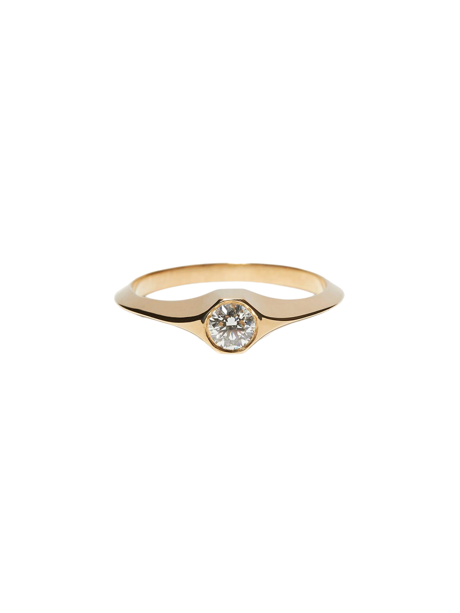 Small round diamond signet ring